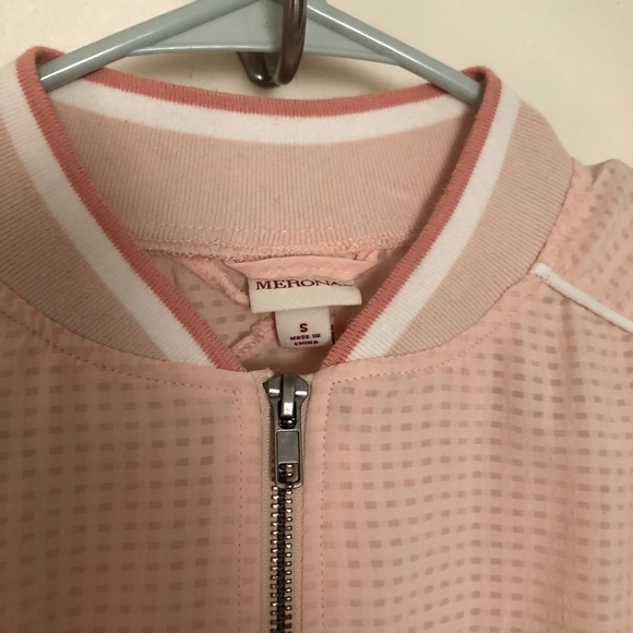 Merona Peach Track Jacket with Stripes - Picture 6 of 9